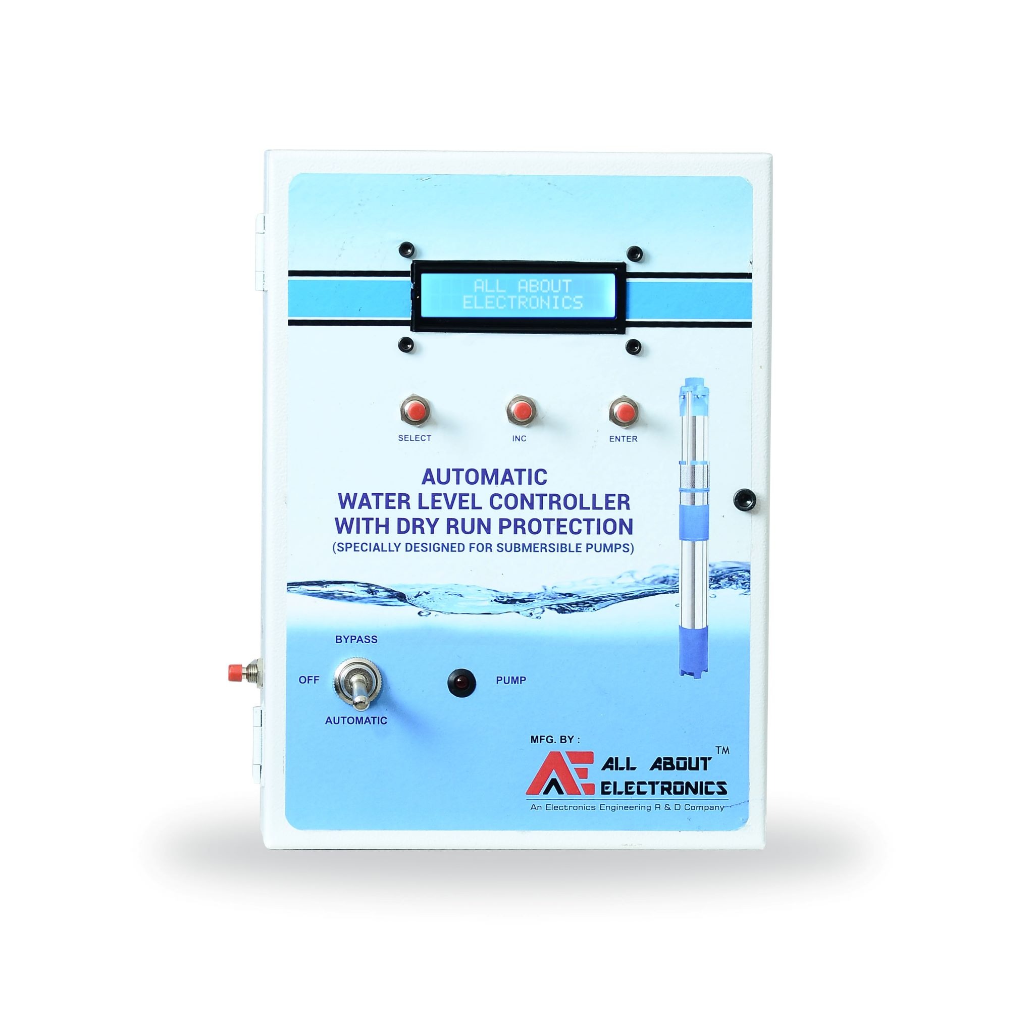 DRWLC-01 1-Phase Automatic Water Level Controller With Dry Run Protection