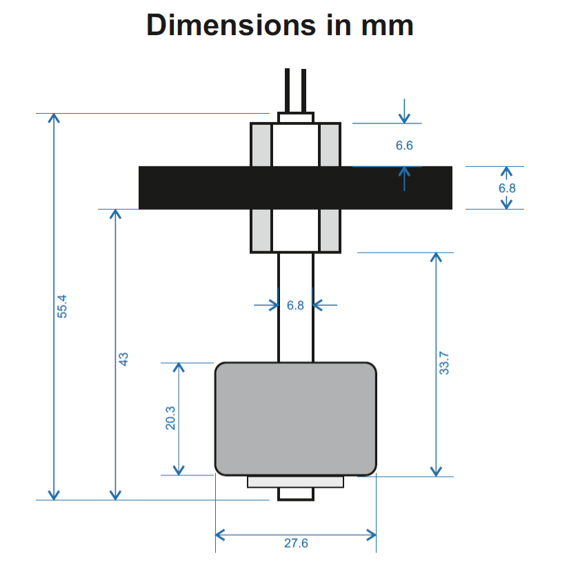 Float Sensor Switch  For Water Level Controller Normally Close Type(NC),Set of 5 Pcs.