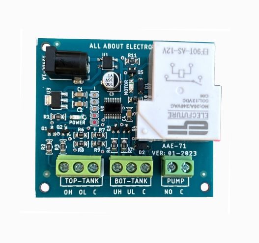 Fully Automatic Water Level Controller (Open Frame) for Two Tanks without Sensors WLC-DIY