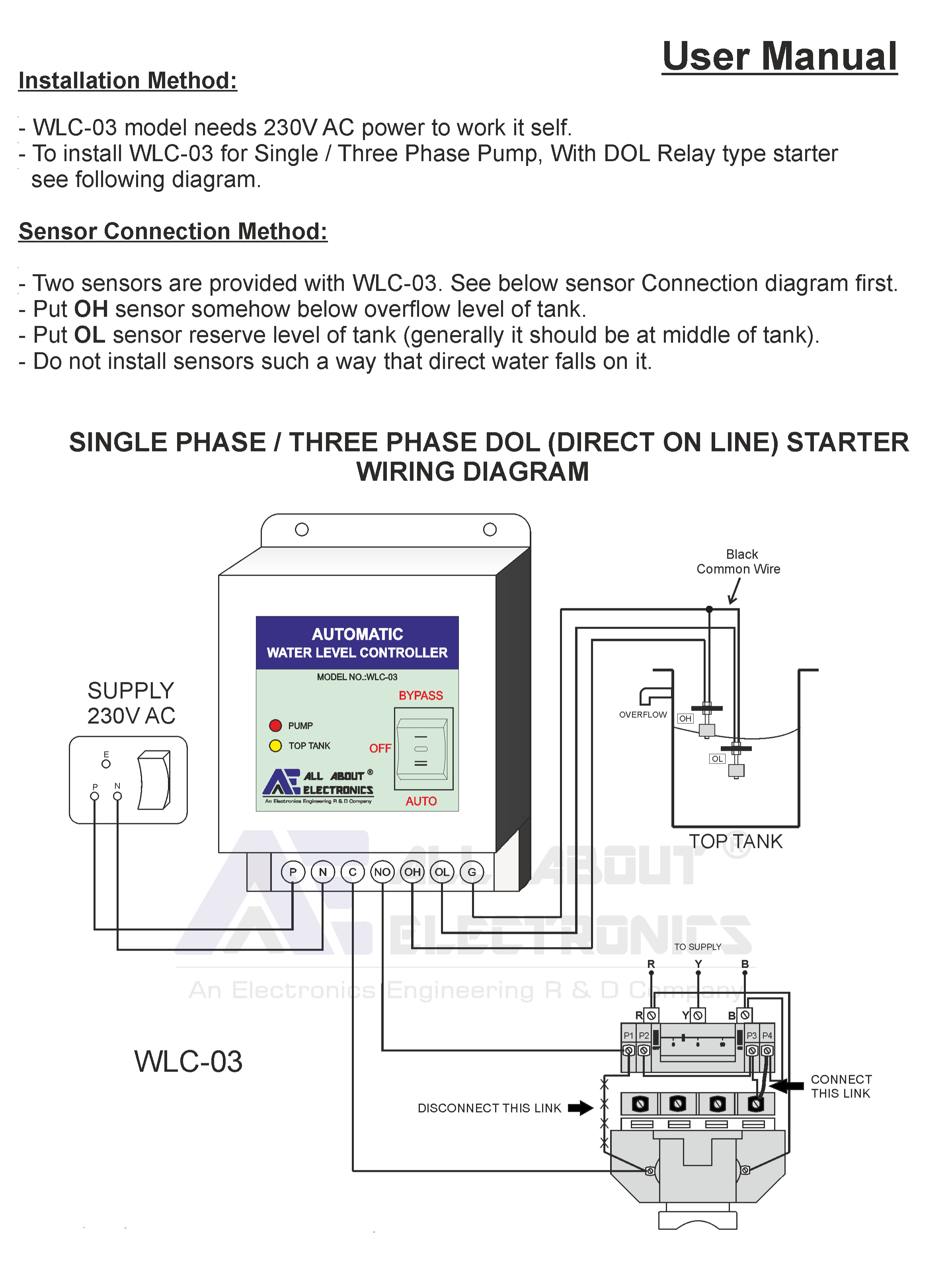 Automatic Water Level Controller With Magnetic Float Sensors (Model No. WLC-03)