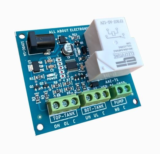 Fully Automatic Water Level Controller (Open Frame) for Two Tanks without Sensors WLC-DIY