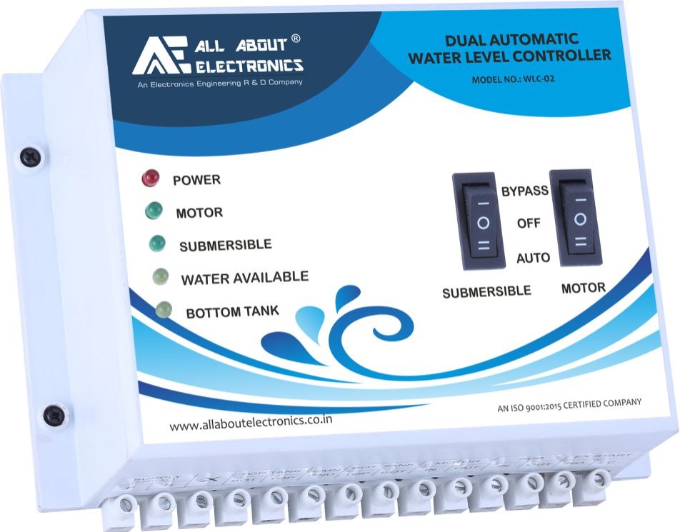 WLC-02 Dual Pump Automatic Water Level Controller with Corrosion Free Magnetic Float Sensor and Dryrun protection for Submersible